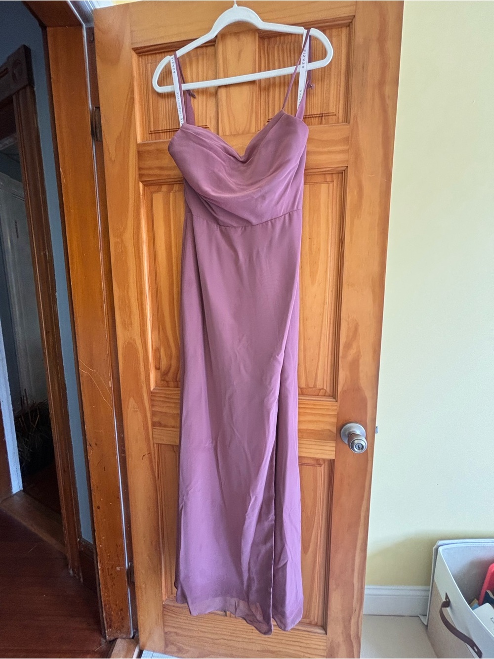 Azazie Dusty Mauve Spaghetti-Strap Maxi Dress